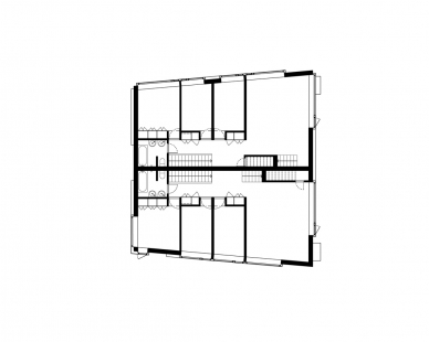 Double house - Půdorys 1.np - foto: Tham & Videgård Hansson Arkitekter