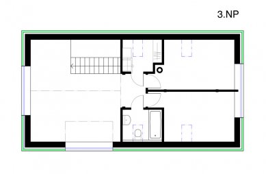 Rodinný dům v České Bříze - Půdorys 3.np - foto: Jiří Zábran