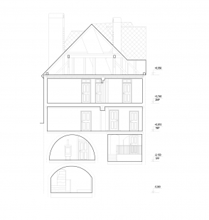 Rekonstrukce a úprava měšťanského domu - Řez příčný