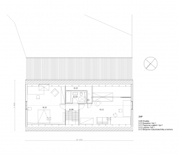 Rodinný dům v Kryštofově Údolí - Půdorys 2NP