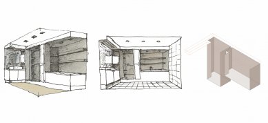 Interiér bytu v Praze 12 - Schéma řešení koupelny - foto: Martin Čeněk