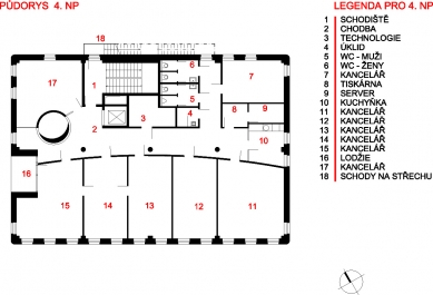 Pasivní administrativní budova INTOZA - Půdorys 4NP - foto: © Radim Václavík, ATOS-6