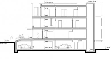 Polyfunkční dům – Budějovická - Řez