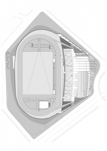 Atletické centrum ostrova Tenerife - Půdorys vstupního podlaží - foto: AMP arquitectos