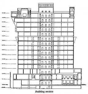 Portland Municipal Services Building - Řez - foto: Michael Graves & Associates