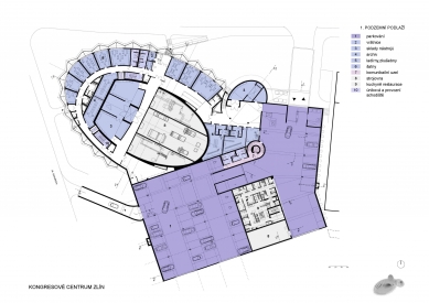 Kongresové centrum Zlín - Půdorys 1PP - foto: AI - DESIGN, s.r.o.