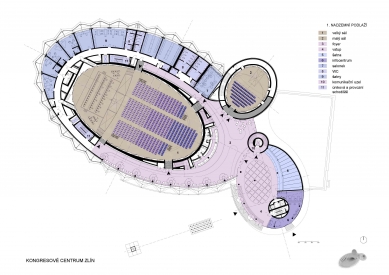 Kongresové centrum Zlín - Půdorys 1NP - foto: AI - DESIGN, s.r.o.