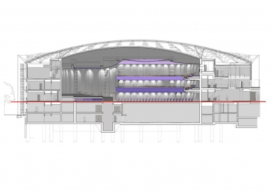 Congress Center Zlin - Longitudinal section - foto: AI - DESIGN, s.r.o.