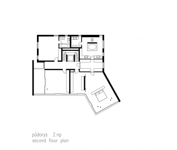 Rodinný dům v Praze - Půdorys 2NP - foto: ADR