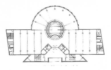 Mediatéka Villeurbanne - Půdorys přízemí - foto: Mario Botta