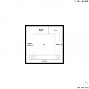 Dům kostka - Půdorys 1.np - foto: Courtesy of Shinichi Ogawa & Associates