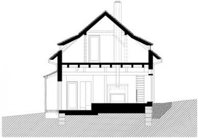 Rekonstrukce domu v Českém ráji  - příčný řez 
