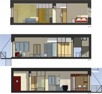 Reconstruction of an apartment in Prague 6 - R5 Sections, P1, P2 - foto: Jiří Hušek