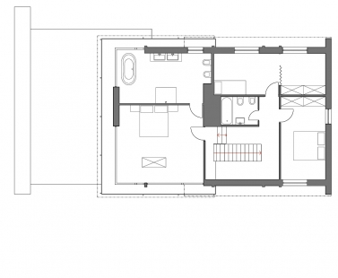Rekonstrukce experimentálního domu v Rožnově p. R. - Půdorys 3NP