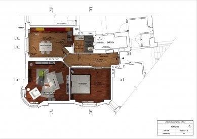 Private flat interior, Prague - Půdorys - současný stav