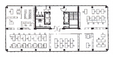 Komerční budova Metalka - Půdorys typického podlaží - foto: archiv redakce