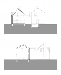 Rodinný dům Polabí - Řezy příčné - foto: caraa.cz