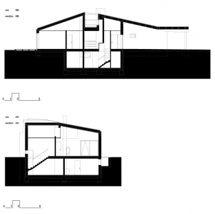 Rodinný dům v Hrnčiarovcích nad Parnou - Řez B a A - foto: n/a