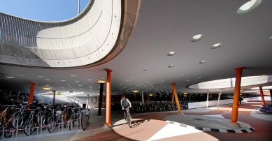 Station forecourt and bike shelter