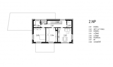 Family house at Krásná vyhlídka - Floor plan 2nd floor - foto: Tereza Janků