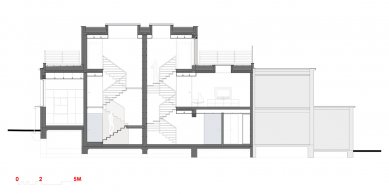 Family house in Prague 6 - Longitudinal section