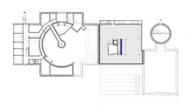 Observatory and Planetarium Brno - Floor plan 1st basement - foto: Rudiš-Rudiš architektonická kancelář