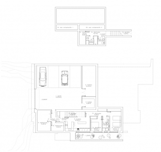 Dům na severu Madridu - Půdorys suterénu - foto: A-cero