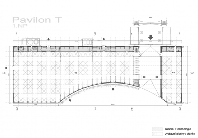 Pavilon T – Výstaviště České Budějovice - Půdorys 1NP - foto: ATELIER 8000 spol. s r.o. 