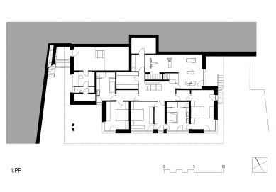 House by the Dam - Floor plan 1PP - foto: ATX Architekti, s.r.o. 