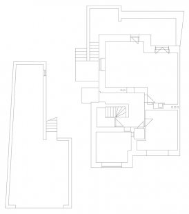 Rekonstrukce a přístavba rodinného domu na Smíchově - Půdorys suterénu - foto: ROHÁČ STRATIL architektonický ateliér