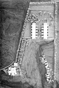 Salk Institute for Biological Studies - Finální model z něhož se podařila zrealizovat pouhá jedna třetina. - foto: © Louis Kahn