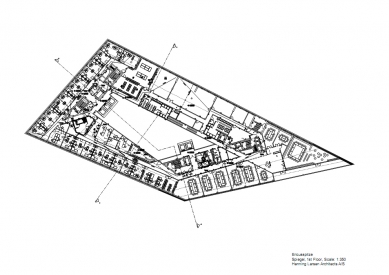 Sídlo časopisu Spiegel - Půdorys 1.np - foto: Henning Larsen Architects 