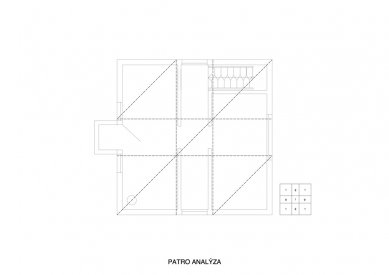 První dům - Půdorys patra - proporční analýza - foto: Ondřej Pleštil