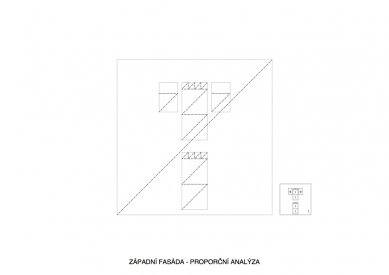 První dům - Západní fasáda - proporční analýza - foto: Ondřej Pleštil