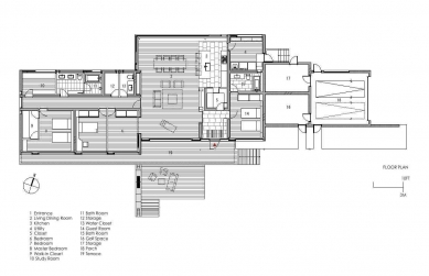 Dům v Hanareyama - Půdorys přízemí - foto: Courtesy of Kidosaki Architects Studio