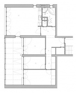 Rekonstrukce bytu v Krči - Půdorys - původní stav - foto: Holiš + Šochová architekti