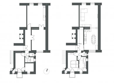 Rekonstrukce bytu v secesním domě - Původní stav a návrh - foto: Adam Horák