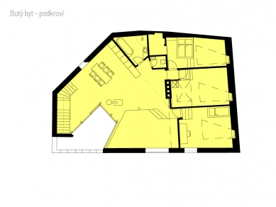 Reconstruction of an apartment building in Litomyšl - Floor plan - Yellow apartment - foto: ellement