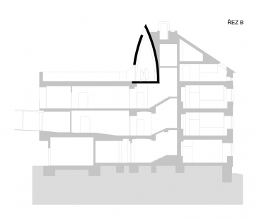 Kaple pro Domov Stříbrné Terasy - Řez - foto: ATELIER 90 s.r.o.