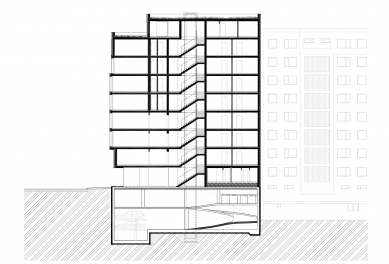 Polyfunkční dům Erwin - Řez - foto: QARTA ARCHITEKTURA s.r.o.