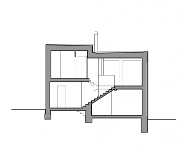 Rekonstrukce řadového domu v Praze - Řez - foto: stempel & tesar architekti
