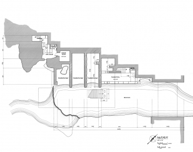 Fallingwater - Dům pro Edgara J. Kaufmanna - Půdorys 1PP