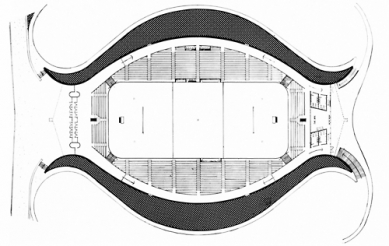 David S. Ingalls Hockey Park - The floor plan of the hockey hall - foto: Eero Saarinen