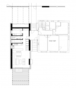 Přístavba rodiného domu v Klánovicích - Půdorys 1NP - foto: VYŠEHRAD atelier