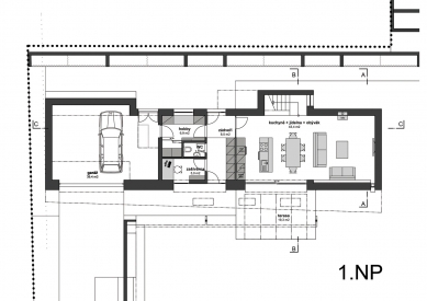 Rodinný dům v Hradištku - Půdorys 1. NP