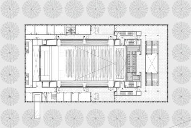 New City Hall on Brother House Terrain - Půdorys 1.np - foto: Max Dudler Architekt