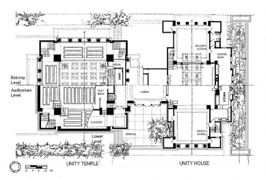 Unity Temple - Půdorys přízemí