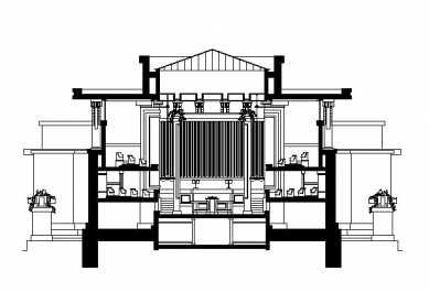 Unity Temple - Příčný řez