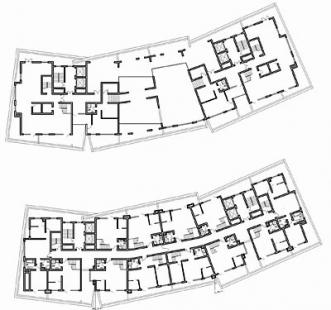 Vertical Courtyard Apartments - Půdorys typického podlaží - foto: Amateur Architecture Studio