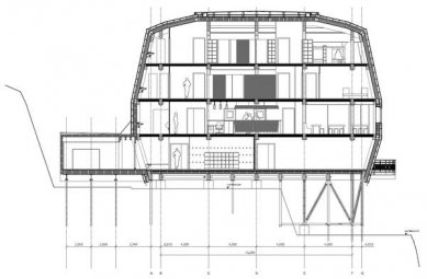 Ekologická chata pod Mont Blanc - Řez - foto: Groupe H